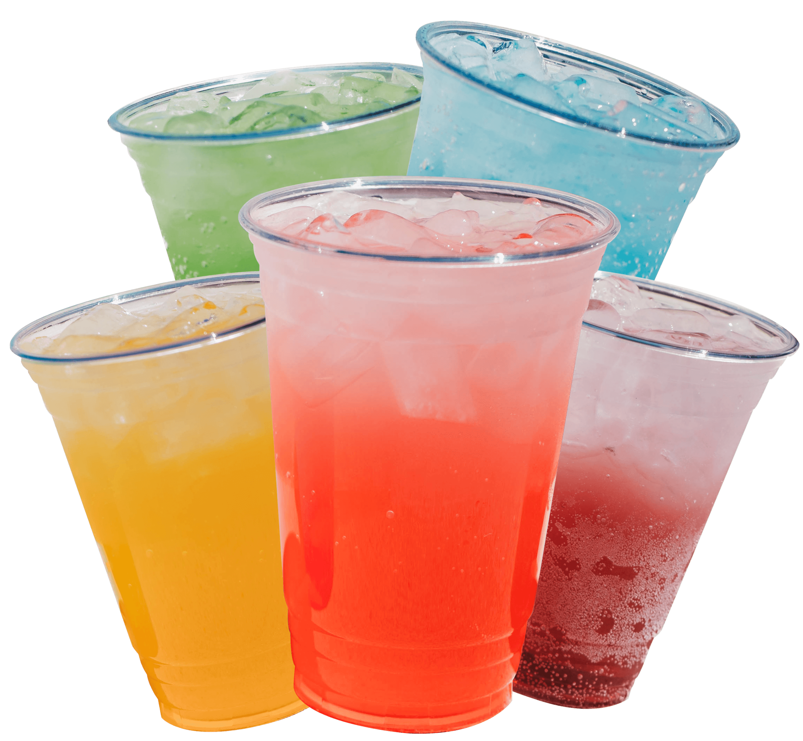 5 different colored Twist beverages